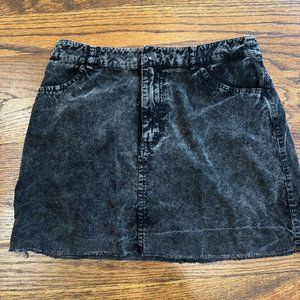 Forever21 Black Burnout Corduroy Mini Skirt in Medium
